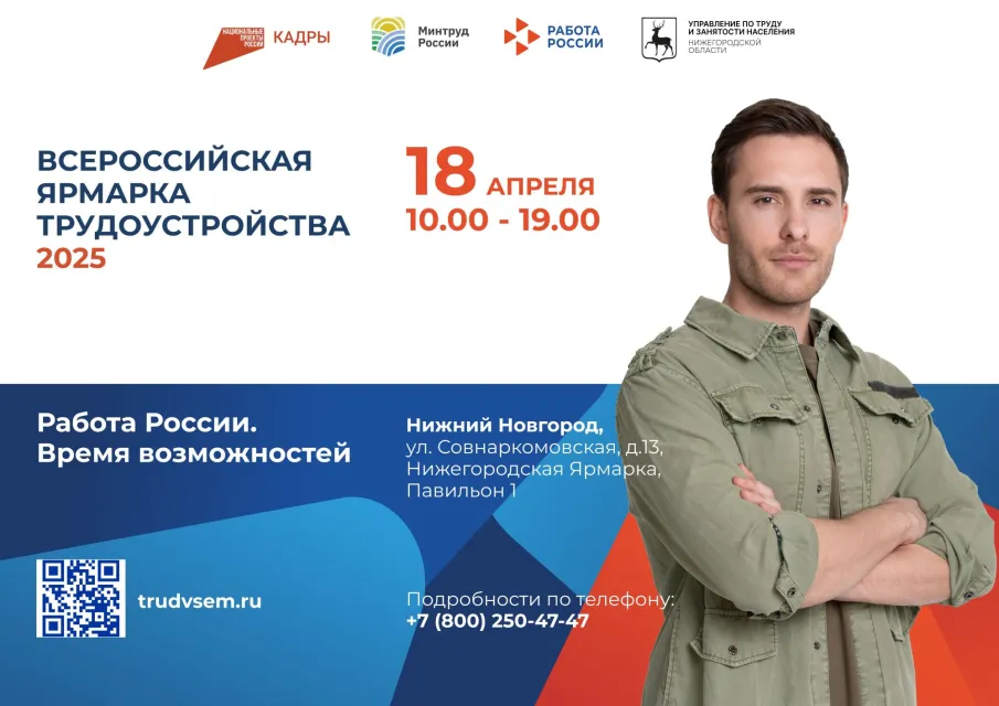 Более 15 000 вакансий представят на Всероссийской ярмарке трудоустройства 18 апреля